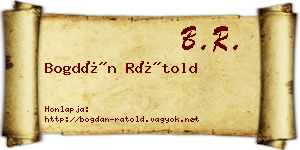 Bogdán Rátold névjegykártya